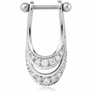 SURGICAL STEEL JEWELLED CARTLAGE SHIELD PIERCING