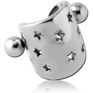 SURGICAL STEEL CARTLAGE SHIELD - STAR PIERCING