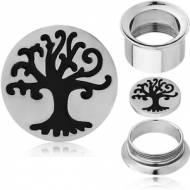 SURGICAL STEEL ENAMEL DISC ATTACHMENT FOR THREADED TUNNEL SIZE 10.0 - TREE PIERCING