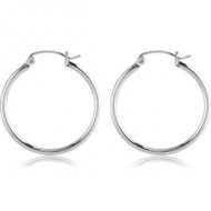 SURGICAL STEEL WIRE HOOP EARRINGS - ROUND