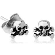 SURGICAL STEEL EAR STUDS PAIR - DANGER