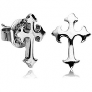 SURGICAL STEEL EAR STUDS PAIR - CROSS