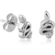 SURGICAL STEEL EAR STUDS PAIR - SNAKE