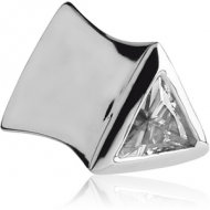 SURGICAL STEEL JEWELLED FLARED TUNNEL - TRIANGLE PIERCING