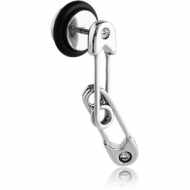 SURGICAL STEEL JEWELLED SAFETY PIN FAKE PLUG