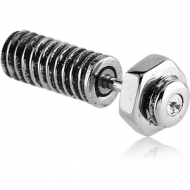 SURGICAL STEEL TWO SIDED JEWELLED FAKE PLUG - SCREW PIERCING