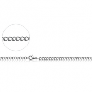 STAINLESS STEEL CURB NECK CHAIN 45CMS