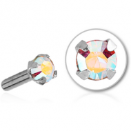 SURGICAL STEEL JEWELLED PUSH FIT ATTACHMENT FOR BIOFLEX INTERNAL LABRET - ROUND PIERCING