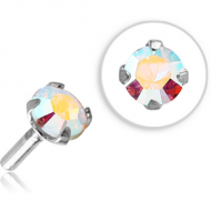 SURGICAL STEEL JEWELLED PUSH FIT ATTACHMENT FOR BIOFLEX INTERNAL LABRET - ROUND PIERCING