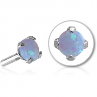 SURGICAL STEEL SYNTHETIC OPAL JEWELED ATTACHMENT FOR BIOFLEX INTERNAL LABRET PIERCING