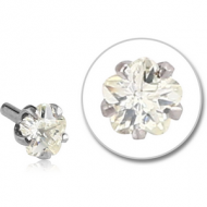 SURGICAL STEEL JEWELLED PUSH FIT ATTACHMENT FOR BIOFLEX INTERNAL LABRET - FLOWER PIERCING