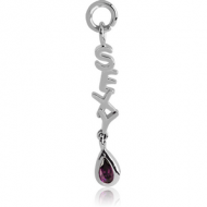 SURGICAL STEEL JEWELLED ATTACHMENT FOR INTIMATE PIERCING - SEXY AND PEAR PIERCING