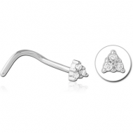 SURGICAL STEEL JEWELLED NOSE STUDS PIERCING