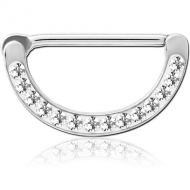 SURGICAL STEEL CRYSTALINE JEWELLED NIPPLE CLICKER PIERCING