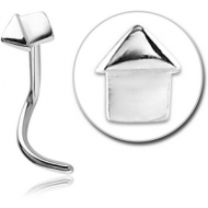 SURGICAL STEEL CURVED NOSE STUD - HOUSE PIERCING