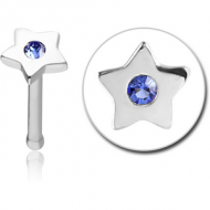SURGICAL STEEL JEWELLED STAR NOSE BONE PIERCING