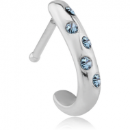 SURGICAL STEEL JEWELLED WRAP AROUND NOSE BONE