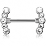 SURGICAL STEEL JEWELLED NIPPLE BAR