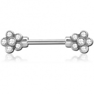 SURGICAL STEEL JEWELLED NIPPLE BAR