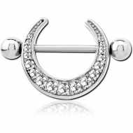 SURGICAL STEEL JEWELLED NIPPLE SHIELD PIERCING