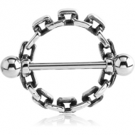 SURGICAL STEEL NIPPLE SHIELD - CHAIN PIERCING