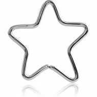SURGICAL STEEL OPEN STAR SEAMLESS RING PIERCING