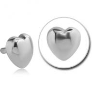 SURGICAL STEEL PUSH FIT ATTACHMENT FOR BIOFLEX INTERNAL LABRET - HEART PIERCING