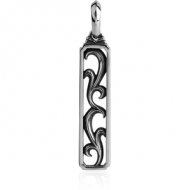 SURGICAL STEEL PENDANT - BAR WITH FILIGREE