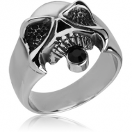 SURGICAL STEEL JEWELLED RING - SKULL