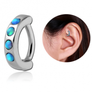 SURGICAL STEEL SYNTHETIC OPAL ROOK CLICKER PIERCING