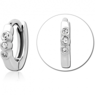 SURGICAL STEEL JEWELLED MULTI PURPOSE HUGGIE PIERCING