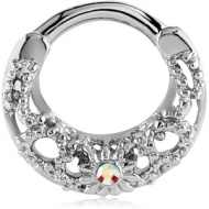 SURGICAL STEEL JEWELLED HINGED SEPTUM CLICKER PIERCING