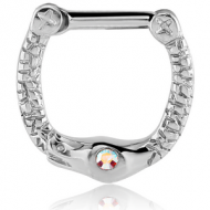 SURGICAL STEEL JEWELLED SNAKE HINGED SEPTUM CLICKER PIERCING