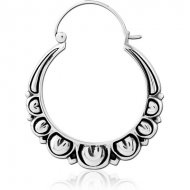SURGICAL STEEL HOOP EARRING FOR TUNNEL