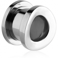 STAINLESS STEEL THREADED TUNNEL WITH SURGICAL STEEL TOP - CONVEX