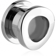 STAINLESS STEEL THREADED TUNNEL WITH SURGICAL STEEL TOP - CONCAVE