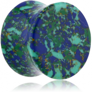 AZURITE SYNTHETIC STONE DOUBLE FLARED PLUG