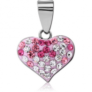 STERLING SILVER 925 PENDANT WITH CRYSTELINE - HEART