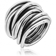 STERLING SILVER 925 RING - TWINED LINES
