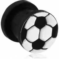 SILICONE RIDGED PLUG WITH FOOTBALL PIERCING