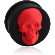 SILICONE RIDGED PLUG WITH 3D SKULL