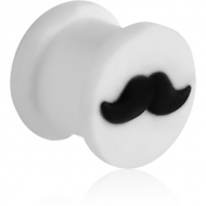 SILICONE RIDGED PLUG WITH MOUSTACHE PIERCING