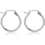 SURGICAL STEEL ROUND WIRE EAR HOOPS PAIR