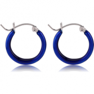 SURGICAL STEEL ROUND WIRE EAR HOOPS PAIR