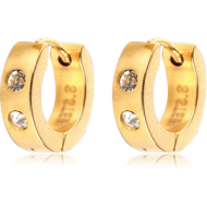 GOLD PLATED STEEL HUGGIES PAIR