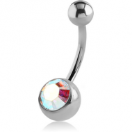 ANODISED TITANIUM OPTIMA CRYSTAL JEWELLED NAVEL BANANA PIERCING