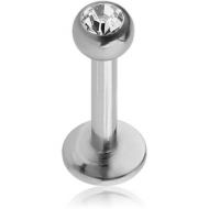 TITANIUM INTERNALLY THREADED JEWELLED LABRET PIERCING