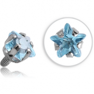 TITANIUM PRONG SET JEWELLED FOR 1.2MM INTERNALLY THREADED PINS - STAR PIERCING