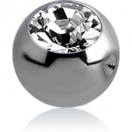 TITANIUM SWAROVSKI CRYSTAL JEWELLED BALL FOR BALL CLOSURE RING