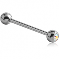 TITANIUM DOUBLE JEWELLED MICRO BARBELL PIERCING